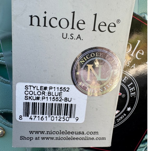 Nicole Lee USA Blue Floral Laser Cut Satchel Bag Rhinestone  New Color Block‎ - Picture 4 of 13